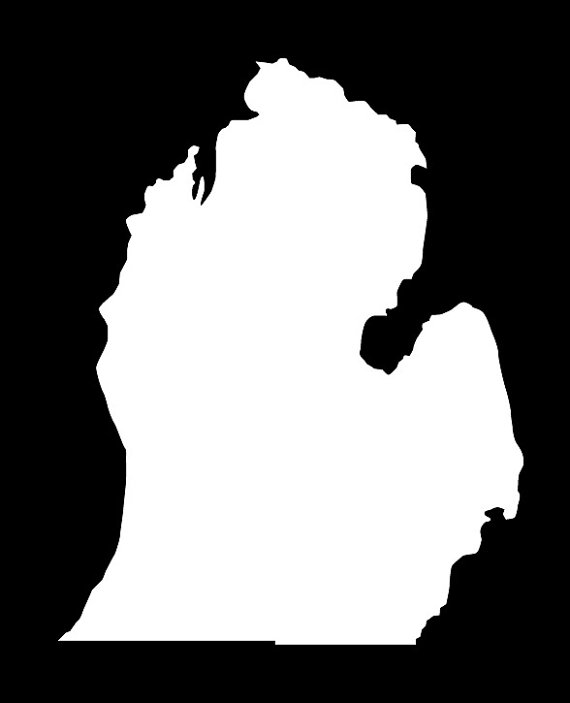 570x703 Lower Peninsula Silhouette Vinyl Decal