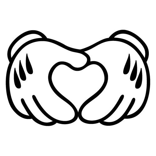 500x500 Mickey Mouse Heart From Hand Mini Friend Cartoons By Bvstickers