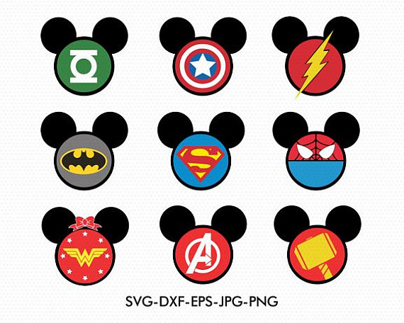 570x456 Superheroes Mickey Minnie Ears Svg, Minnie Bow Disney Monogram