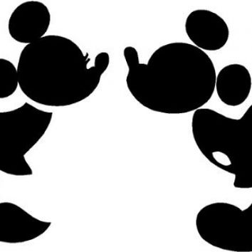 354x354 Mickey And Minnie Kissing Silhouette Cute From Amazon New