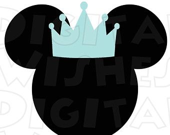 340x270 Prince Crown Mickey Mouse Digital Iron On Transfer Clip Art Image