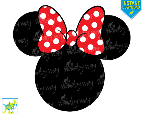600x480 Minnie Mouse Head Red Bow Printable Iron On Transfer Or Use As
