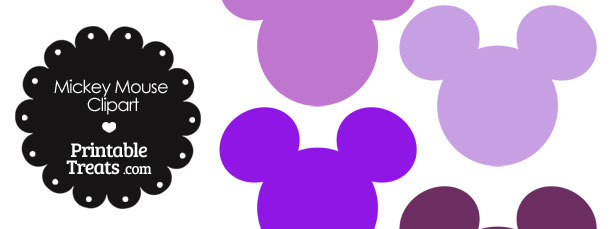 610x229 Mickey Mouse Head Clipart In Shades Of Purple Printable