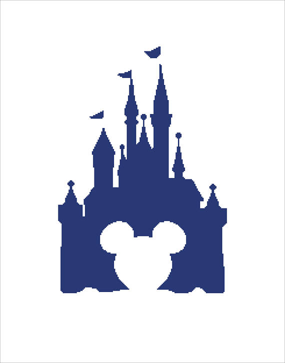 570x726 Buy 2 Get 1 Free Modern Cross Stitch Pattern Disney Castle Mickey