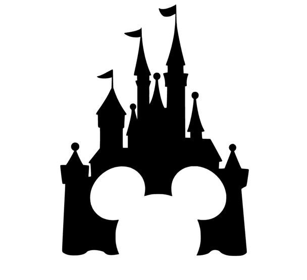 608x555 Disney Castle With Mickey Silhouette Craft Ideas