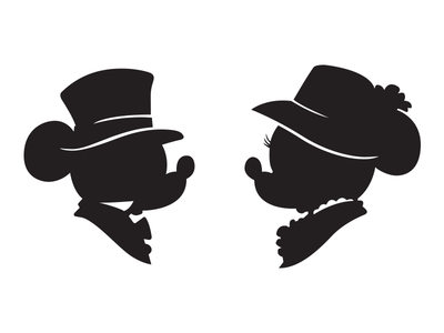 400x300 Mickey And Minnie Silhouette By Matt Witmer