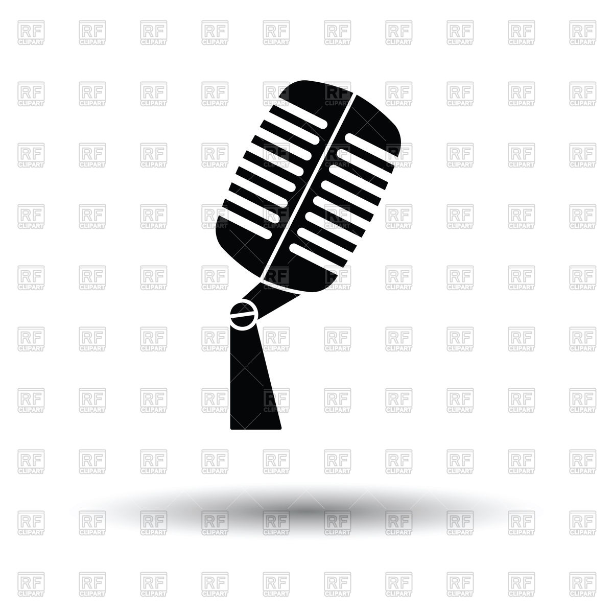 1200x1200 Old Microphone Icon With Shadow Royalty Free Vector Clip Art Image