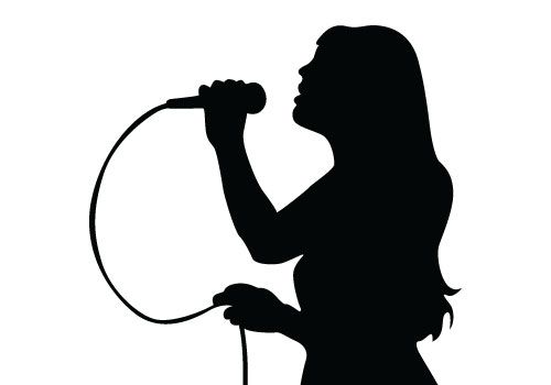 500x350 Free Vector Download Of Singing Silhouette Vector, A Beautiful