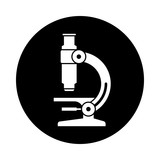 160x160 Microscope Icon. Black, Minimalist Icon Isolated On White