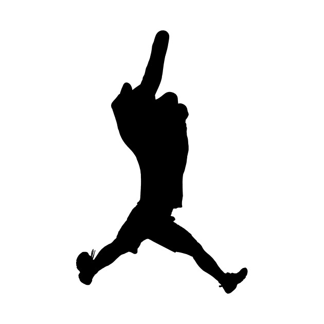 630x630 Middle Finger Up Jumping Silhouette