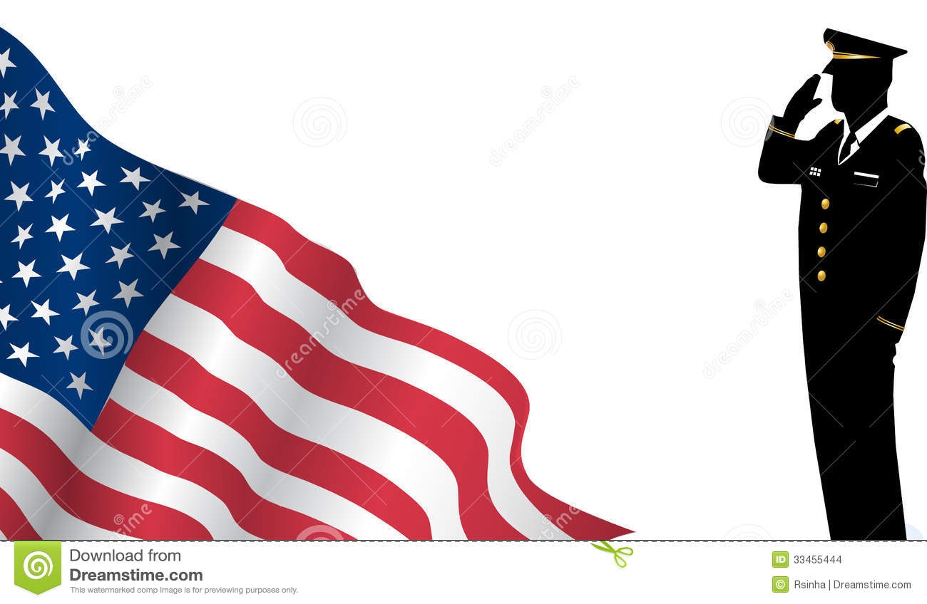 1300x848 Clip Art Us Flag Military Soldier Saluting In Silhouette Stock
