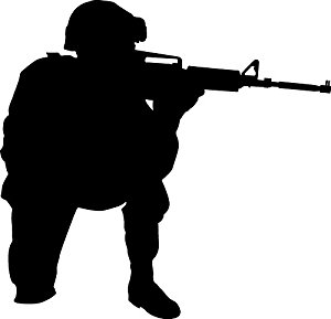 300x289 Haynes Military Soldier I Silhouette Wall Decal Cutout