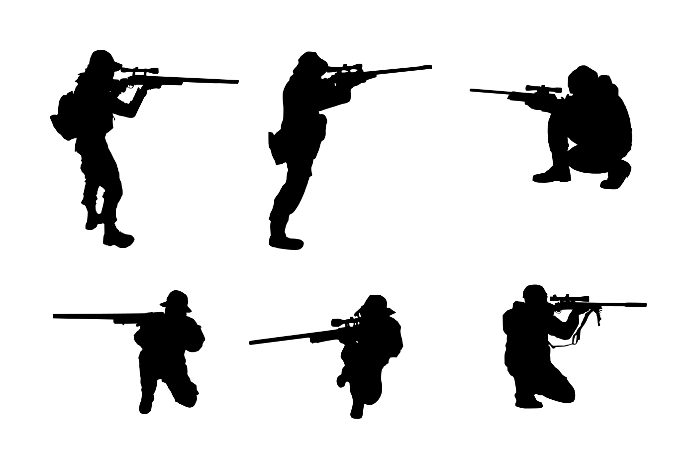 1401x942 6 Sniper Shooter Silhouette (Png Transparent)