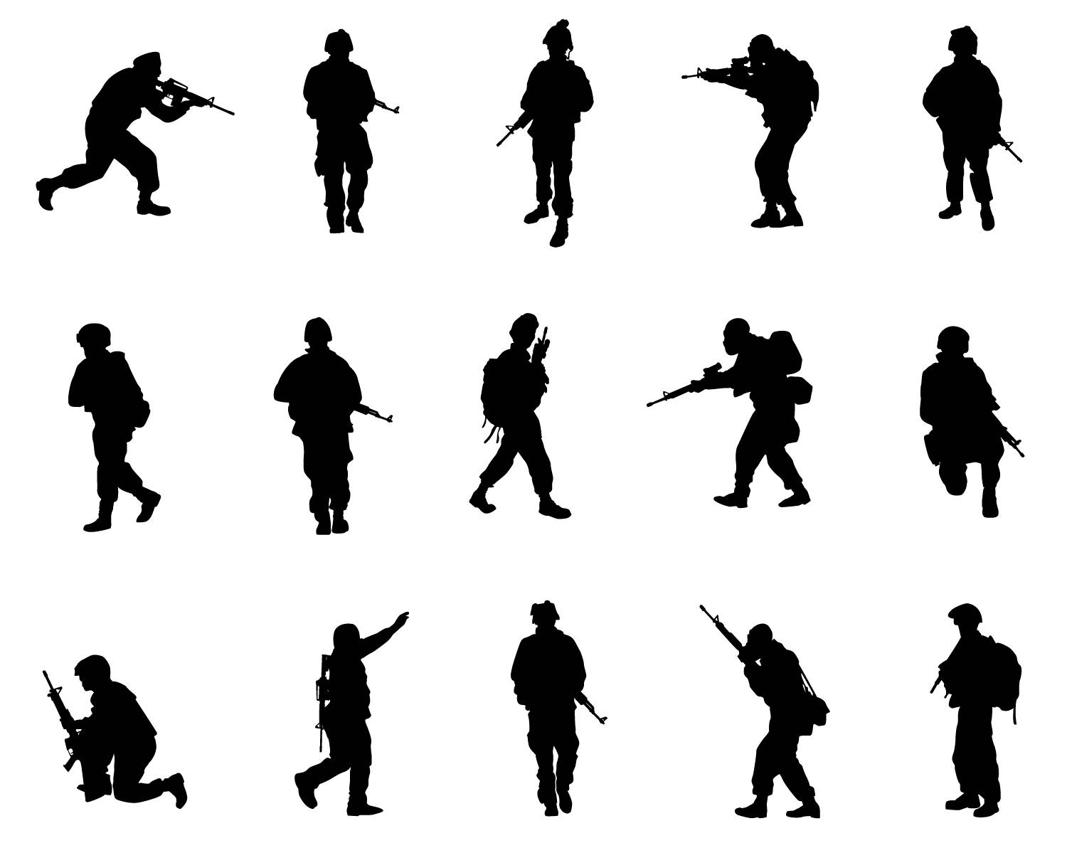 1500x1192 Warrior Soldier Army Military Clipart Silhouette People Svg Png
