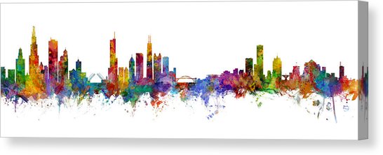 546x222 Milwaukee Skyline Canvas Prints Fine Art America