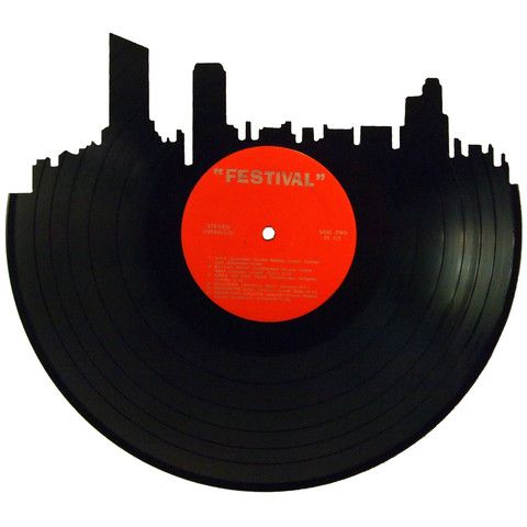 480x480 Milwaukee Skyline Vinyl Record Art Graphics Art