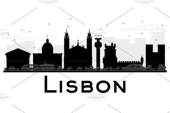 580x386 Lisbon City Skyline Silhouette Lisbon City, Skyline Silhouette