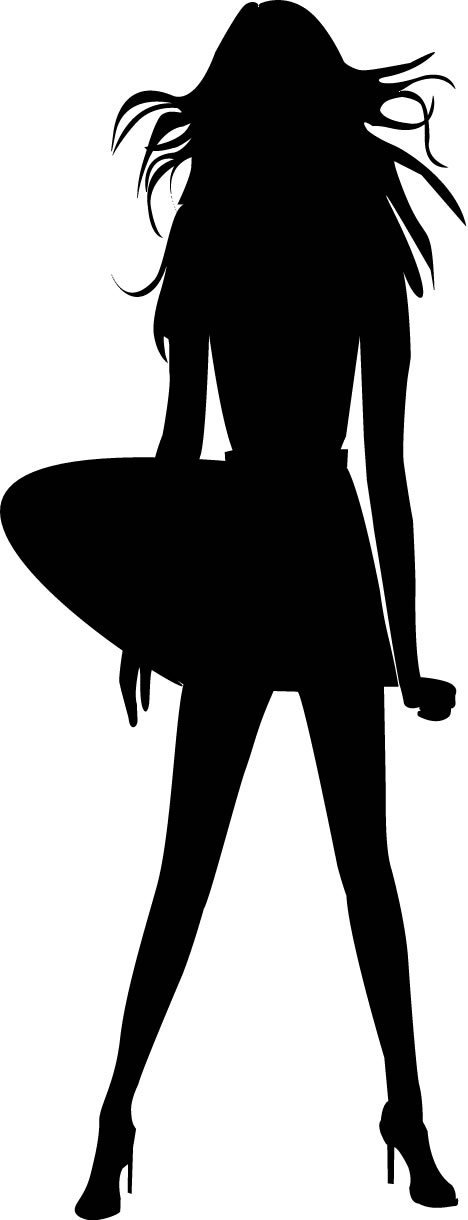 468x1220 People Silhouette Wall Decals