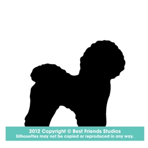 300x300 Bichon Frise Dog Silhouette Gifts, Stationery, Address Labels