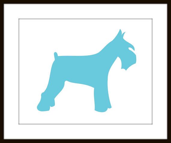 570x476 Schnauzer Silhouette Dog Print 8 X 10 Size Art Dog By Goingplaces2