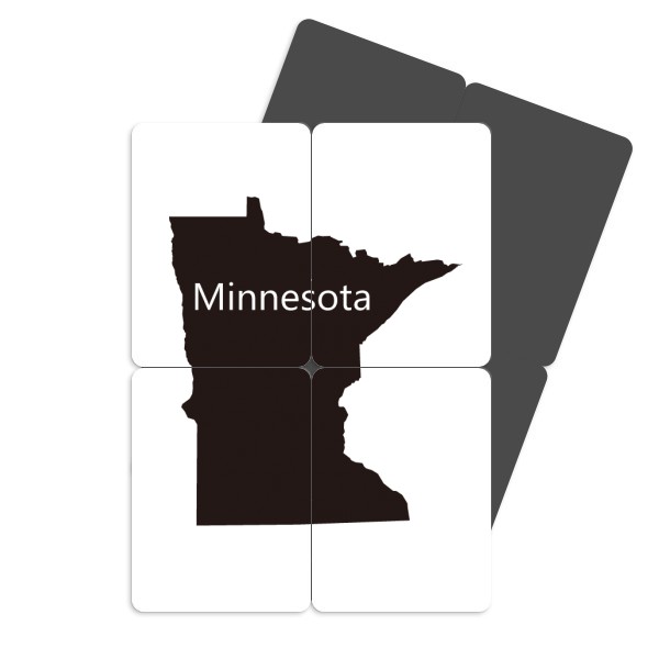 600x600 Minnesota America Usa Map Silhouette Refrigerator Magnet Puzzle