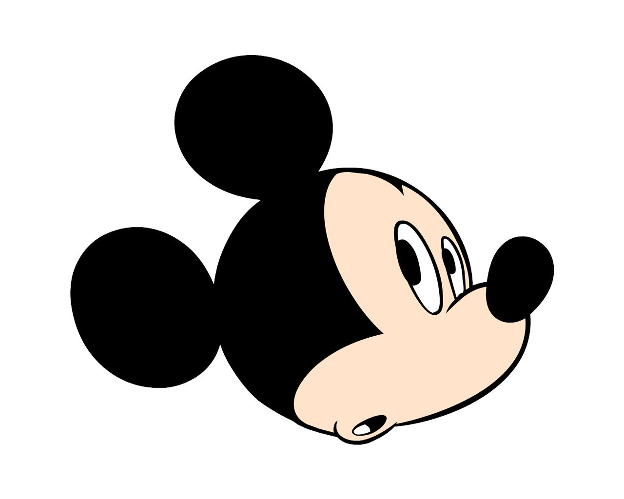 1280x1024 Free Mickey Mouse Face Vector, Hanslodge Clip Art Collection