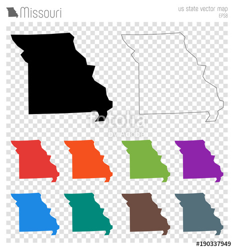 469x500 Missouri High Detailed Map. Us State Silhouette Icon. Isolated