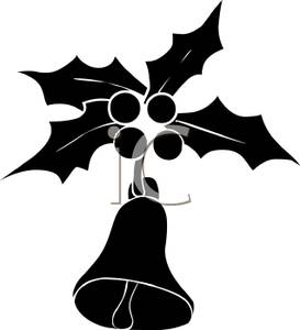 273x300 Of A Christmas Bell, Mistletoe And Berries