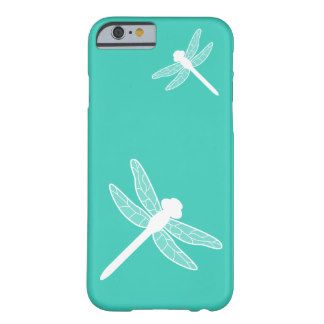324x324 White Dragonfly Silhouettes On Turquoise Phone Case