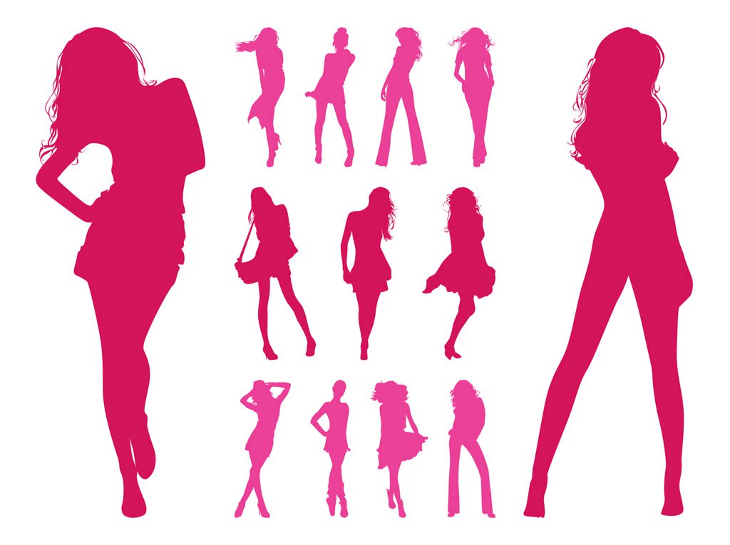 1024x765 Fashion Models Silhouettes Set Vector Art Amp Graphics