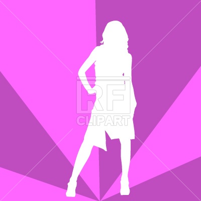 400x400 Clipart Of Silhouette Girl In A Fashion Show
