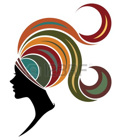 381x450 Illustration Of African Women Silhouette Fashion Models On White
