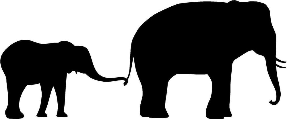 1000x414 Mother And Baby Elephant Silhouette