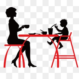 260x260 Mother And Children Eat Together Vector, Vector, Child, Mom Png