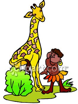 263x350 Native African Boy Playing With A Giraffe