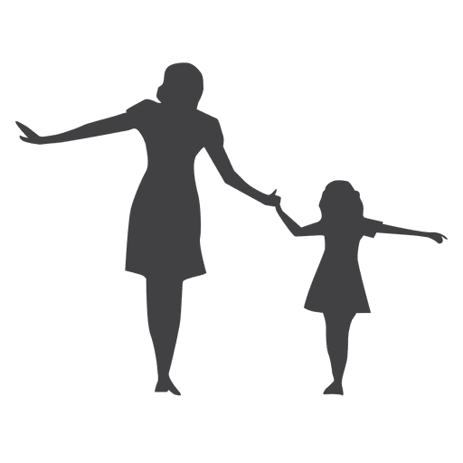 512x512 Mother And Kid Walking Silhouette
