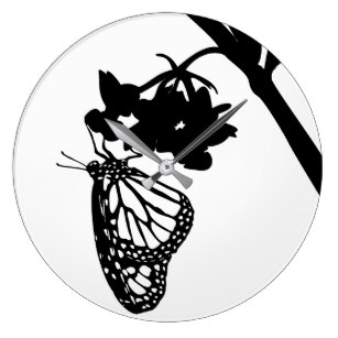 307x307 Monarch Butterfly Wall Clocks Zazzle