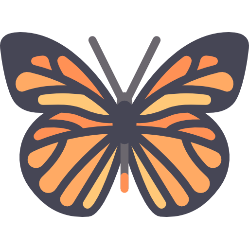 512x512 Butterfly, Silhouette, Butterflies, Animal, Black, Facing, Animals