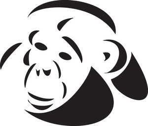300x256 Sitting Monkey Silhouette Royalty Free Stock Image