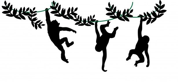 615x289 Monkey Silhouette Clipart