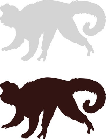 361x476 Monkey Silhouette Premium Clipart