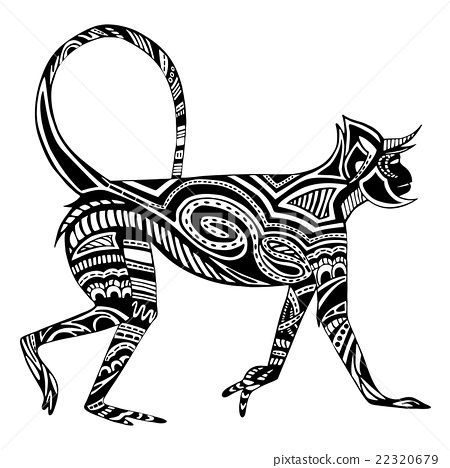 450x468 Ethnic Black Monkey Silhouette.