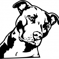 200x200 Lovely Full Black Dog Silhouette Tattoo Design