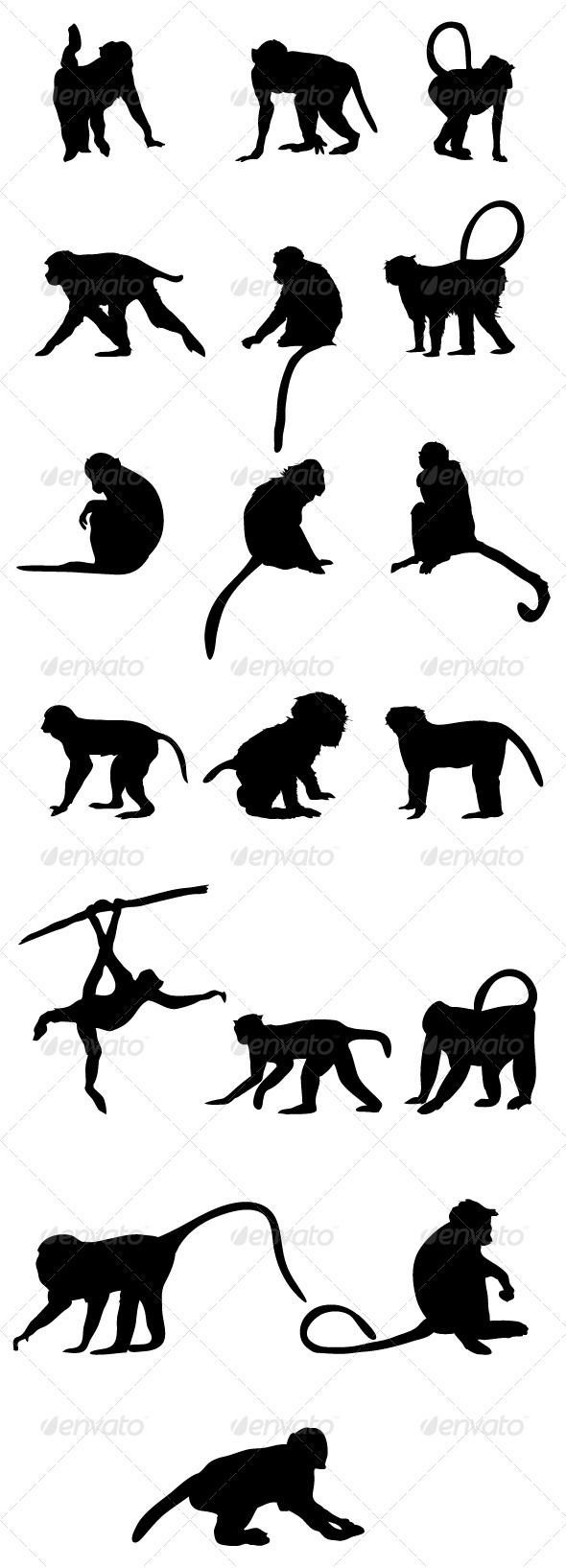 590x1635 Monkey Silhouettes Monkey, Tattoo And Silhouettes