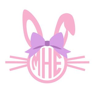 300x300 Miss Bunny Monogram Frame Silhouette Design, Silhouettes