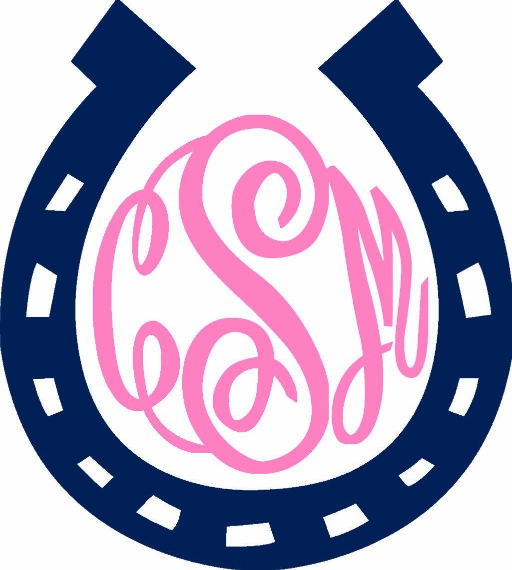 1025x1142 Monogrammed Horseshoe Vinyl Decal Monograms, Cricut And Silhouettes