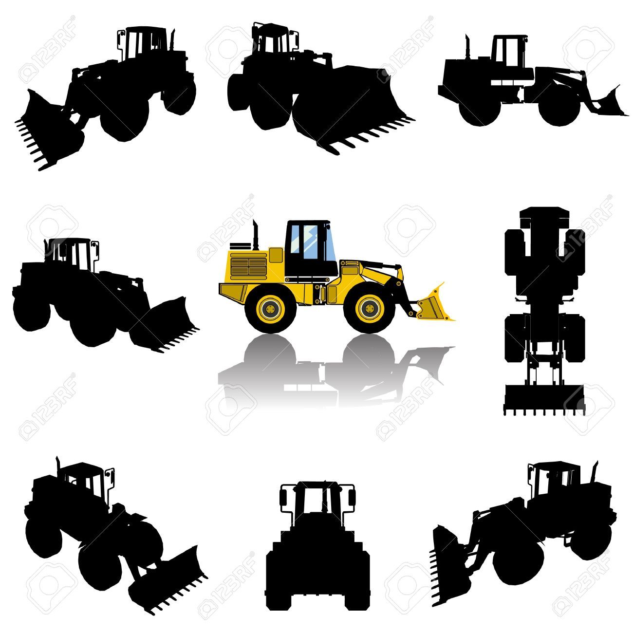 1300x1300 Silhouette Of A Bulldozer Used In Construction Sites. Hafiz'S