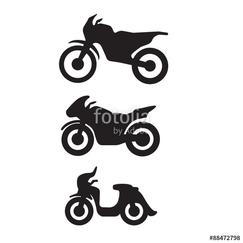 500x500 Motorbike Motorcycle Symbols In Black Silhouette Stock Image