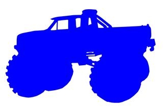 320x210 Monster Truck Silhouette 1 Decal Sticker