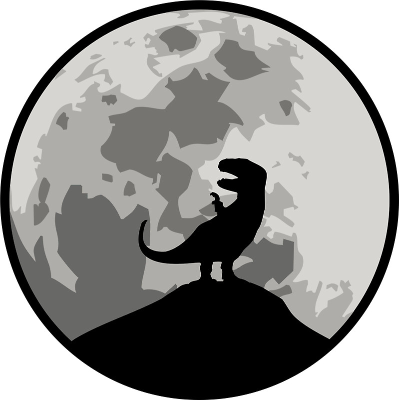 799x800 Dinosaur Moon Silhouette